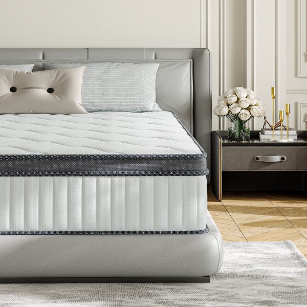 Queen Mattress,10 Inch Queen Hybrid Memory Foam and Individual Pocket Spring- Pressure Relieving- Medium Firm