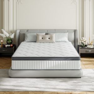 Queen Mattress,10 Inch Queen Hybrid Memory Foam and Individual Pocket Spring- Pressure Relieving- Medium Firm