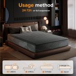 Queen mattress, 10-inch gel memory foam king mattress for cooling sleep and pressure relief, medium plush texture for breathability, comfort and well-being