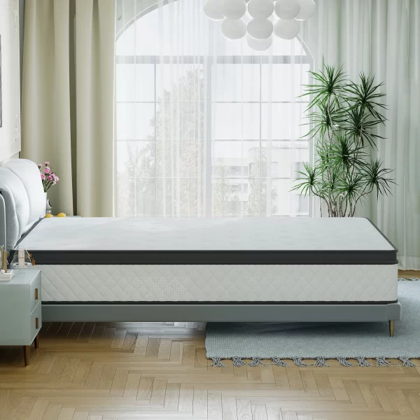 Queen Size Mattress-10 Inch Medium Firm Hybrid Mattress with Cooling Gel Memory Foam