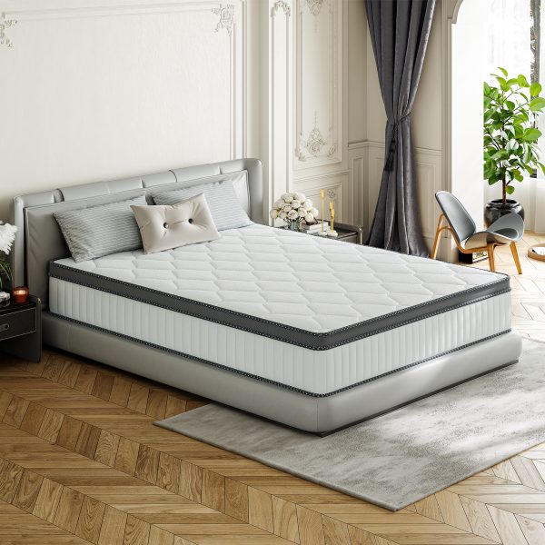 Queen Mattress,10 Inch Queen Hybrid Memory Foam and Individual Pocket Spring- Pressure Relieving- Medium Firm