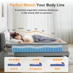 10 Inch Queen Mattress,Hybrid Mattress in a Box with Gel Memory Foam,Motion IsolationIndependent pocket spring,Pressure Relief,Medium Firm Support