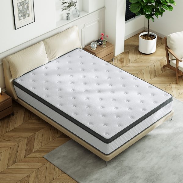 Queen Mattress, 12Inch Gel Memory Foam Hybrid Mattress in box,Queen Size Mattress with Supportive Pocket Coil,Motion Isolation