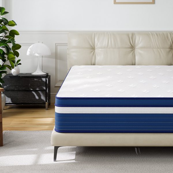 POSMOND 10 Inch Queen Size Mattresses with Memory Foam & Innersprings - Ergonomic Medium Firm Feel