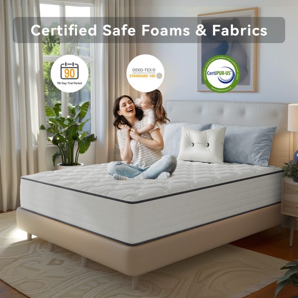 Babo Care 8 inch Twin Size Hybrid Mattress,Individually Wrapped Pocket Coils Spring Mattress in a Box，Medium Firm,Pressure Relief,Breathable