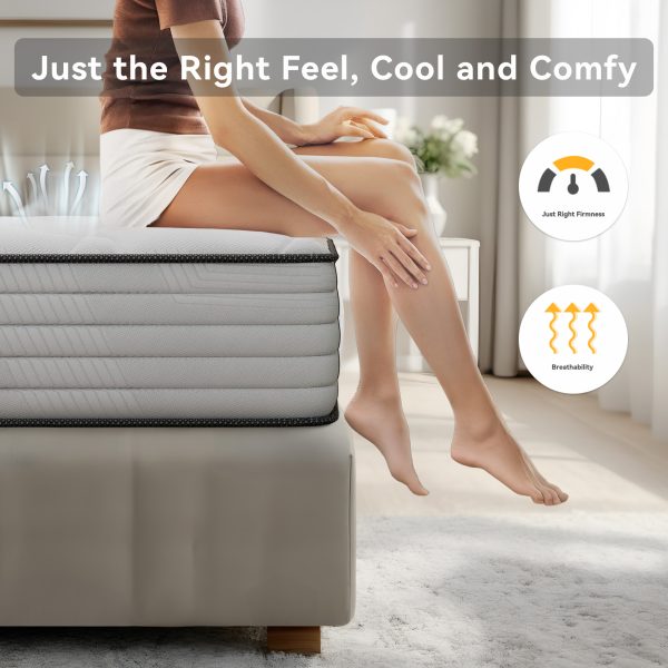 Babo Care 8 inch Twin Size Hybrid Mattress,Individually Wrapped Pocket Coils Spring Mattress in a Box，Medium Firm,Pressure Relief,Breathable