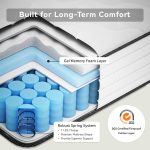 Babo Care 8 inch Twin Size Hybrid Mattress,Individually Wrapped Pocket Coils Spring Mattress in a Box，Medium Firm,Pressure Relief,Breathable